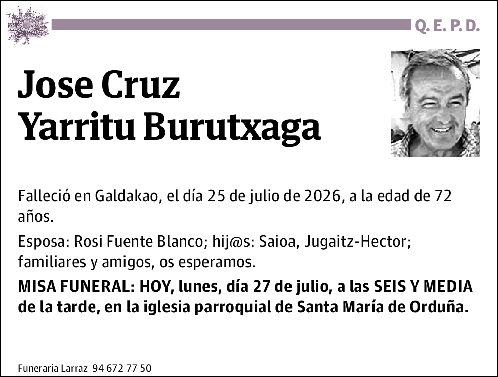 José Cruz Yarritu Burutxaga
