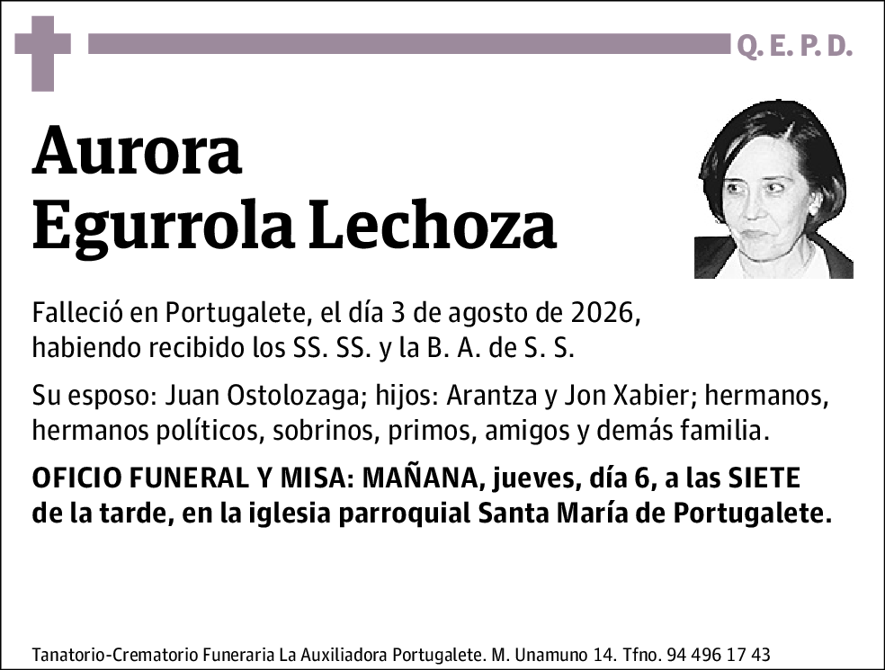 Aurora Egurrola Lechoza