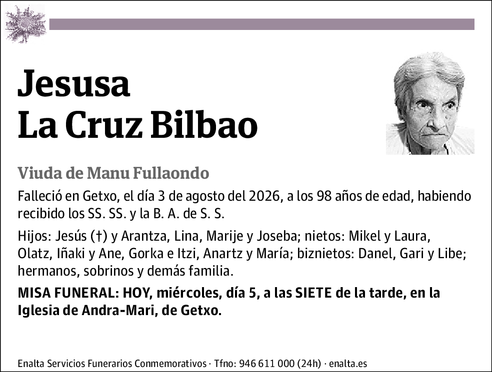Jesusa La Cruz Bilbao