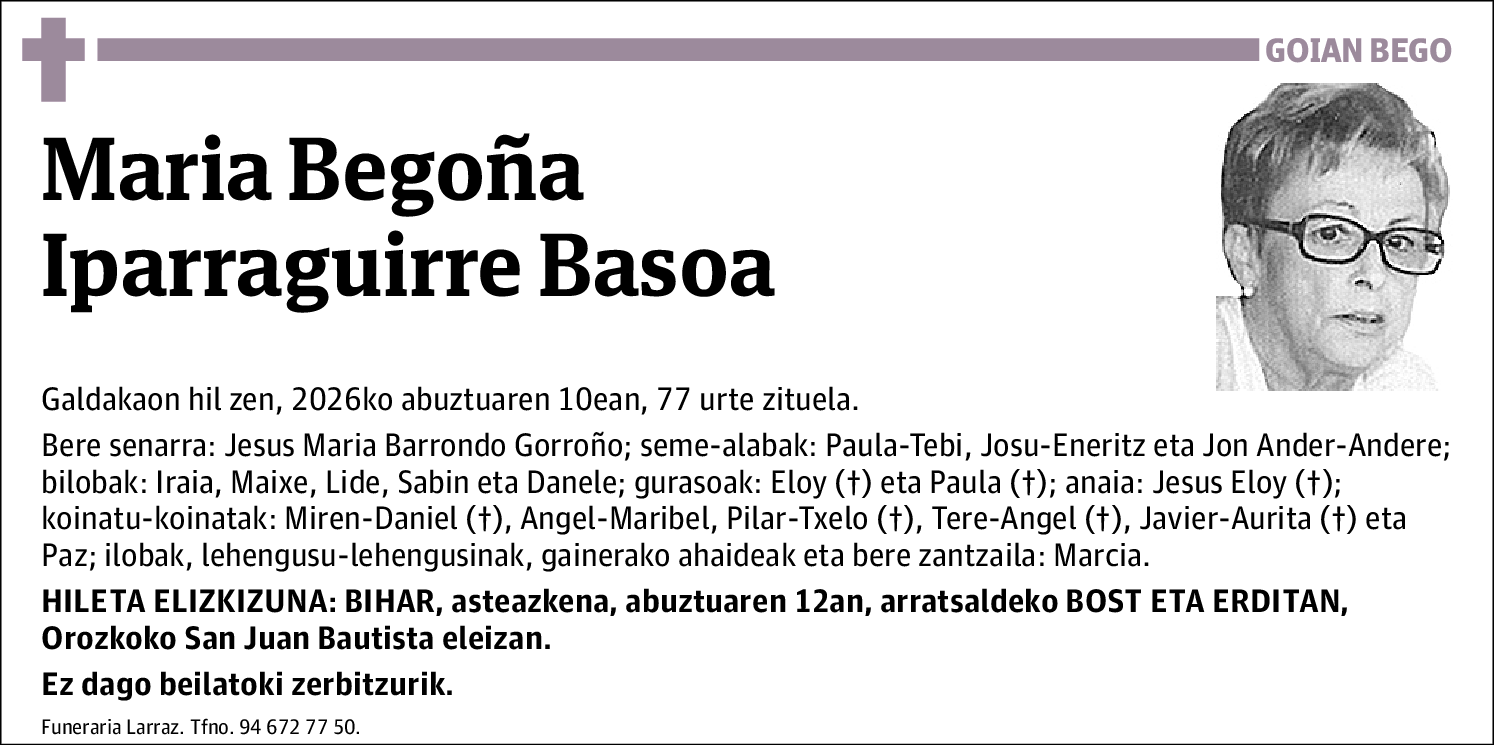 Maria Begoña Iparraguirre Basoa
