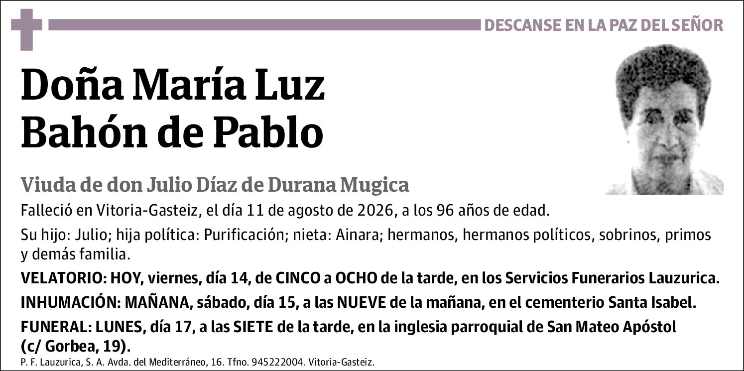 María Luz Bahon de Pablo