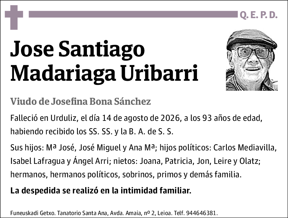 Jose Santiago Madariaga Uribarri