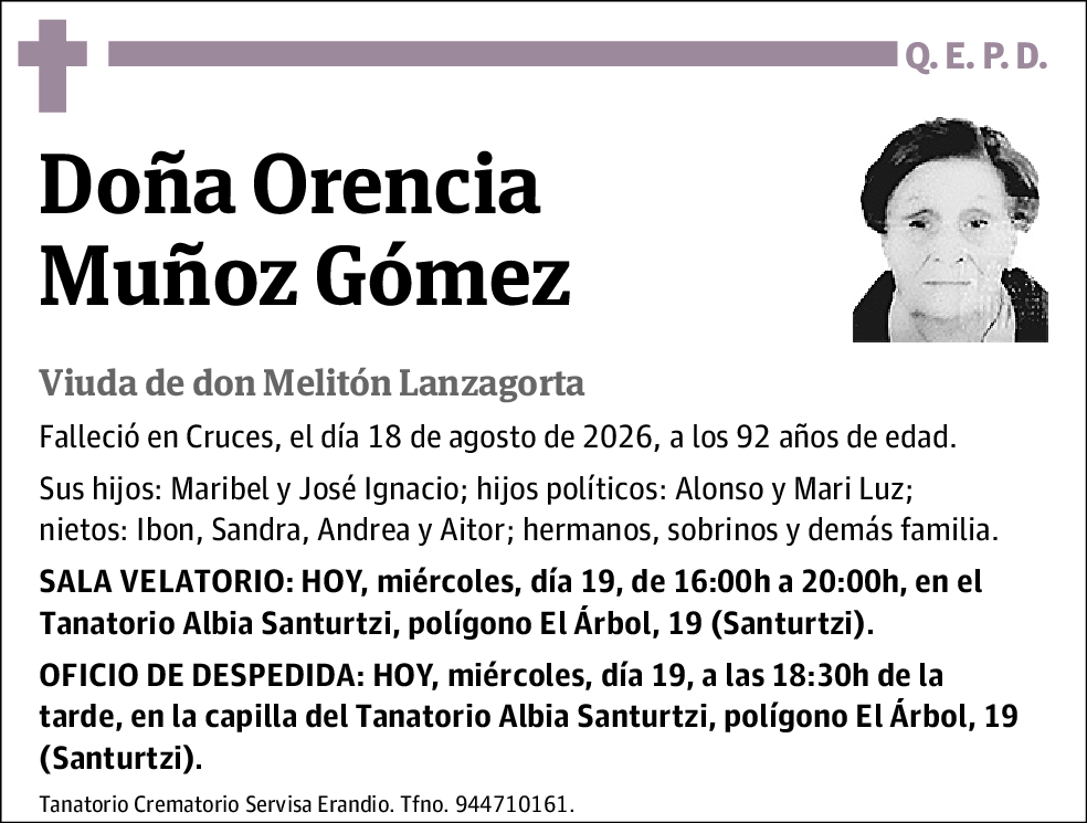 Orencia Muñoz Gomez