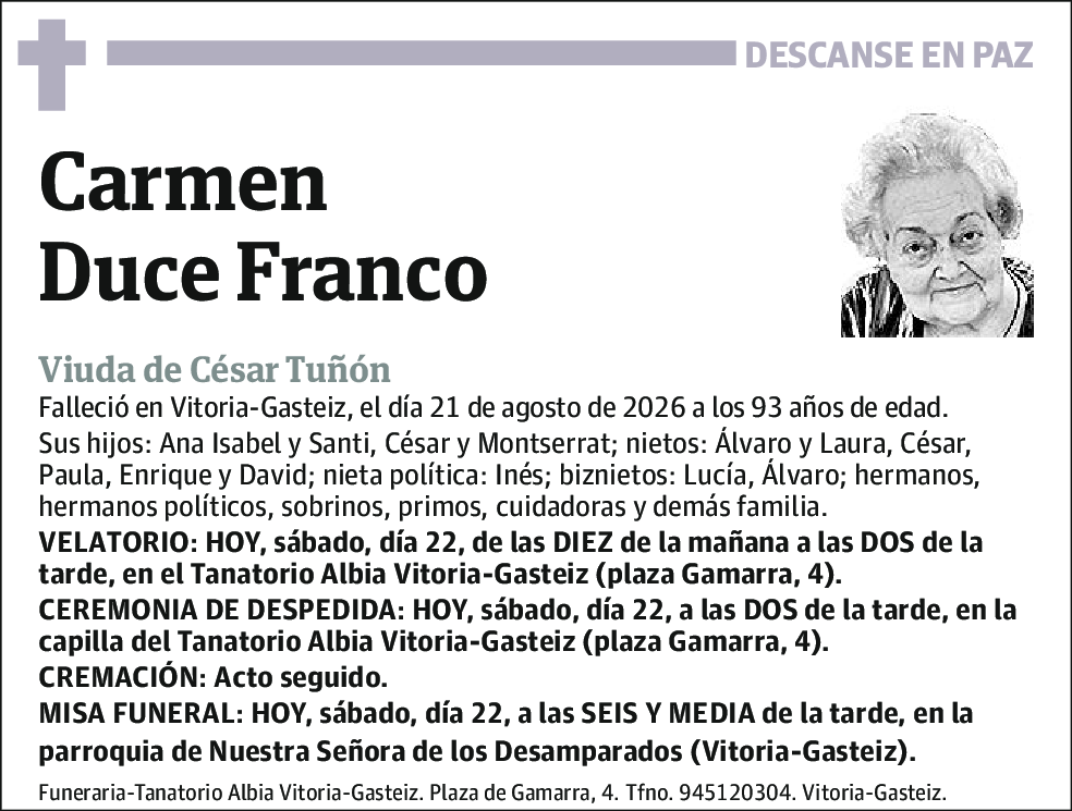 María del Carmen Duce Franco
