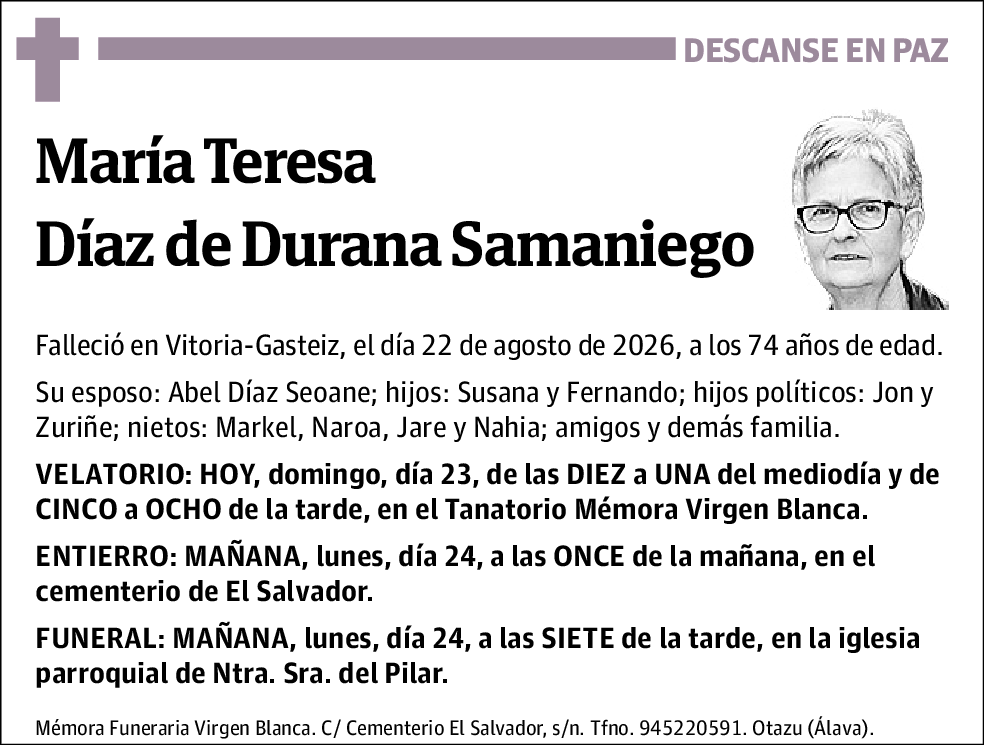 María Teresa Díaz de Durana Samaniego