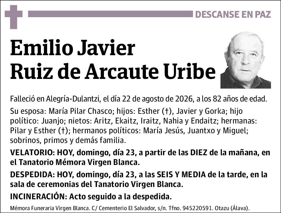 Emilio Javier Ruiz de Arcaute Uribe
