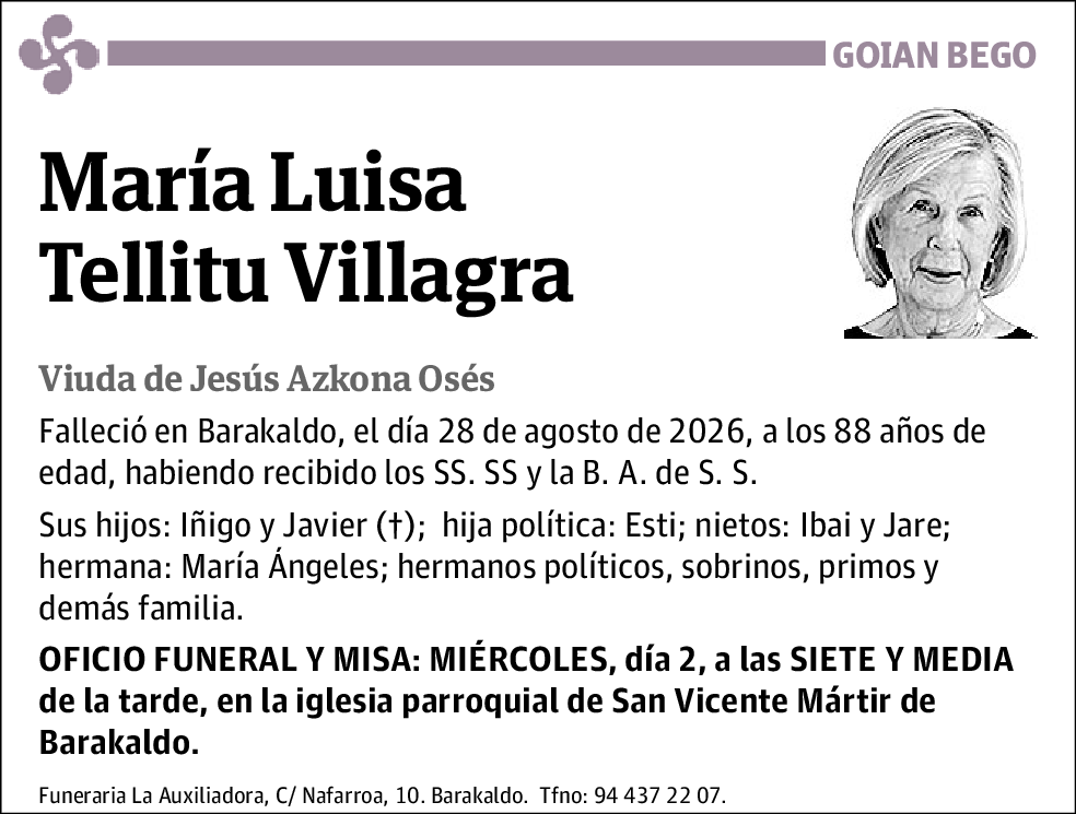 María Luisa Tellitu Villagra