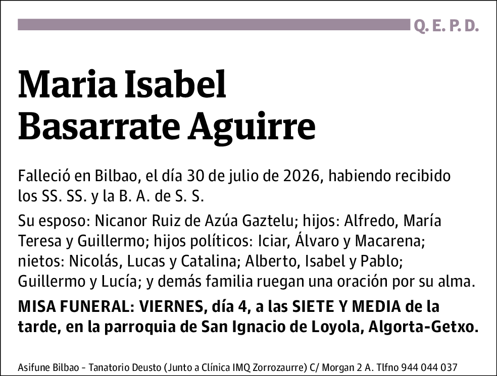 Maria Isabel Basarrate Aguirre