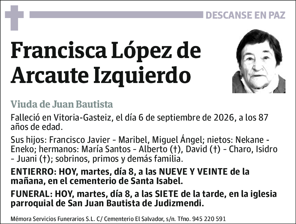 Francisca López de Arcaute Izquierdo