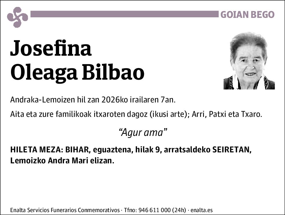 Josefina Oleaga Bilbao