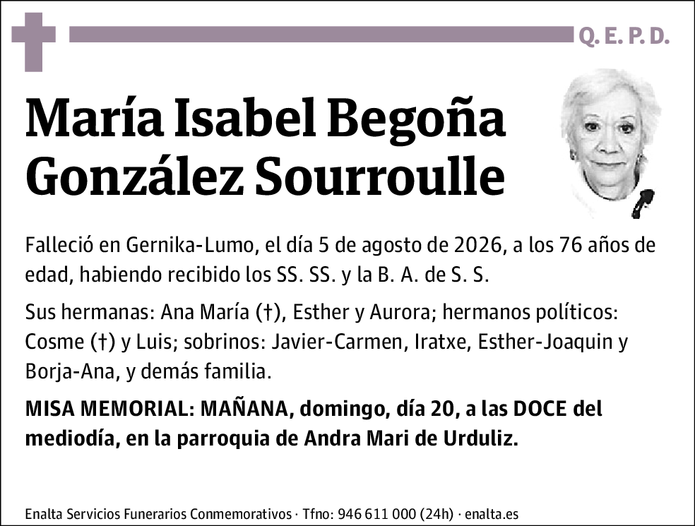 María Isabel Begoña González Sourroulle