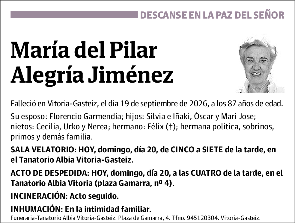 María del Pilar Alegría Jiménez