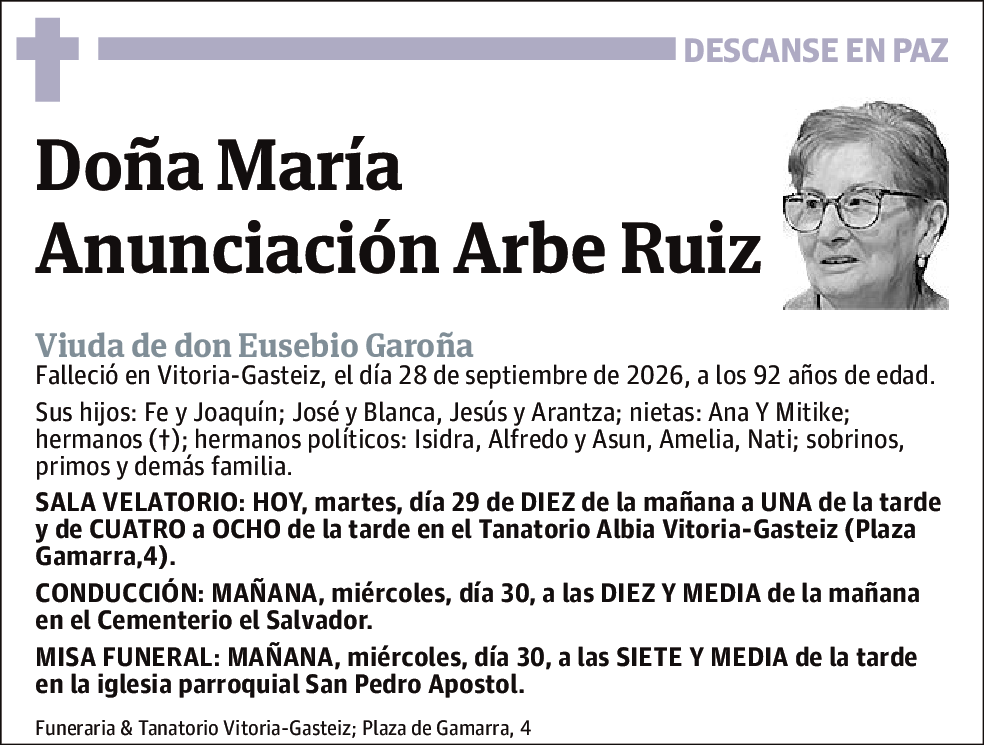 María Anunciación Arbe Ruiz
