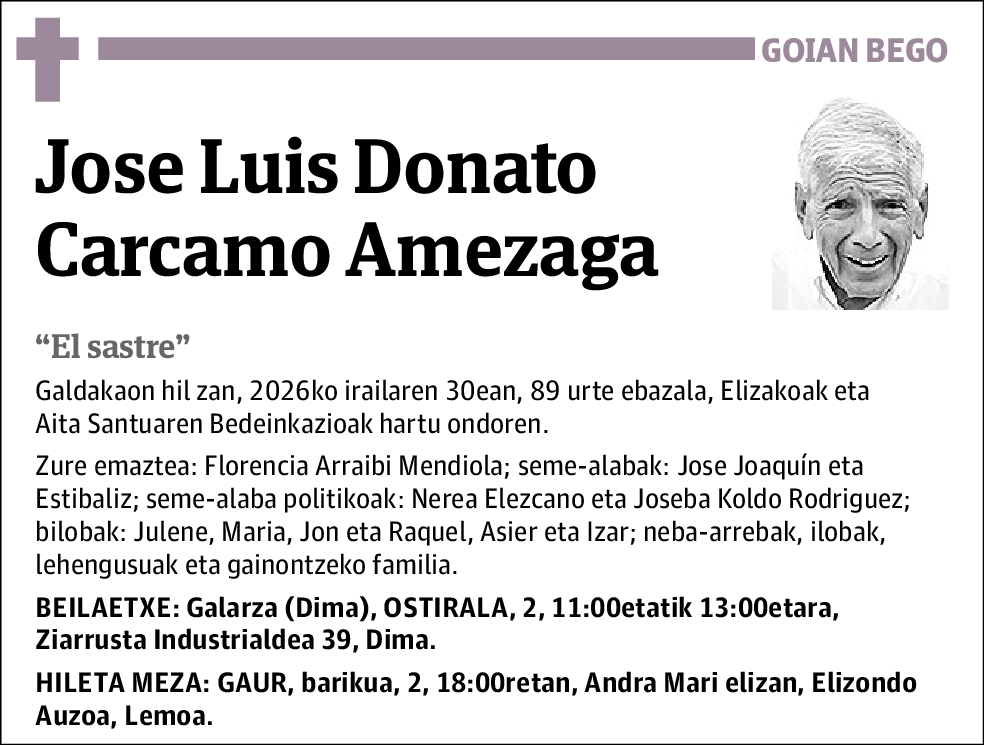 Jose Luis Donato Carcamo Amezaga
