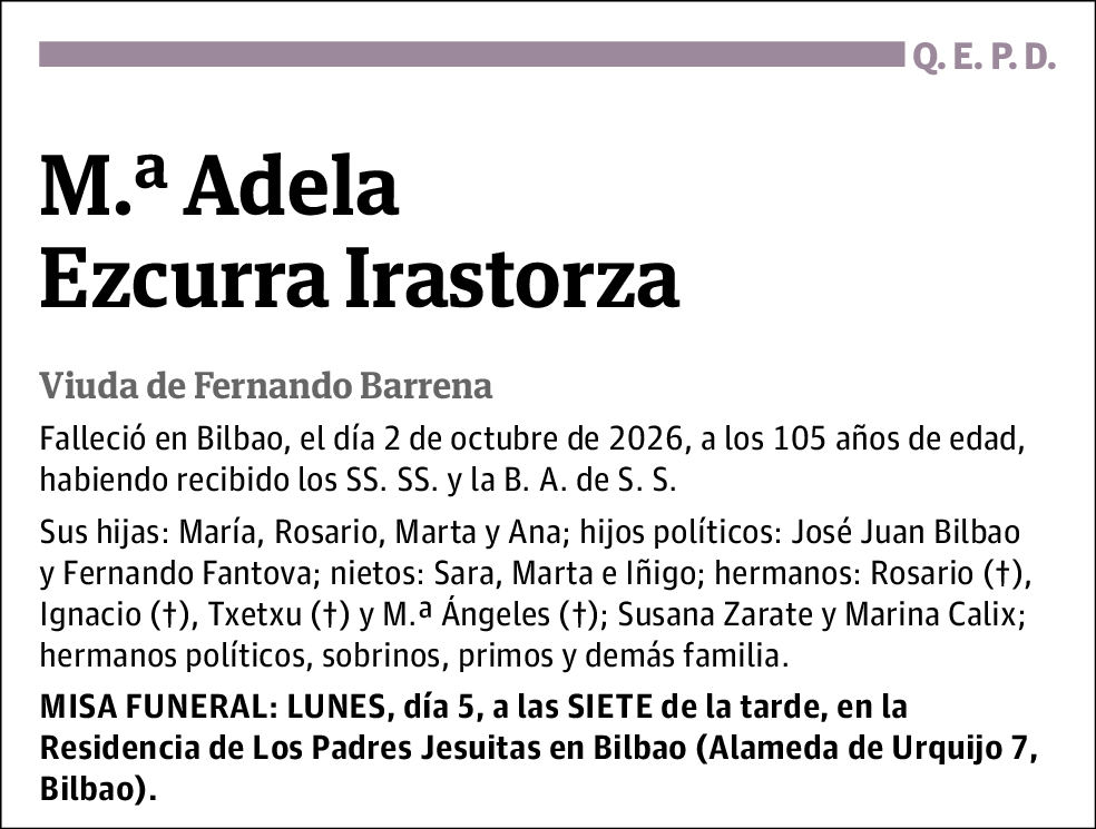 Maria Adela Ezcurra Irastorza