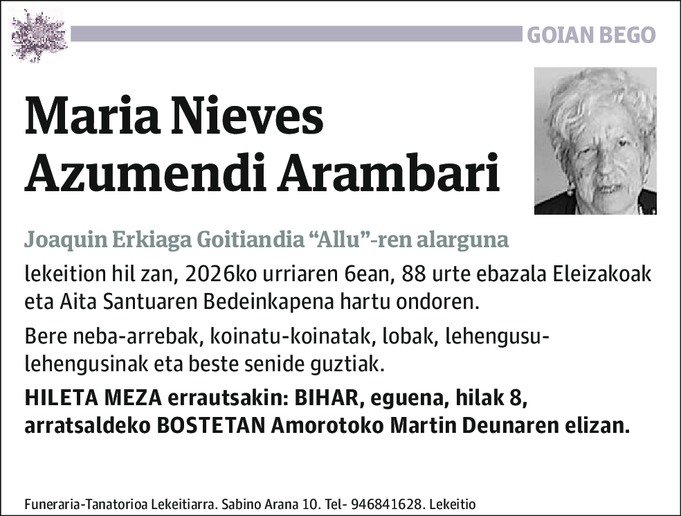 Maria Nieves Azumendi Arambarri