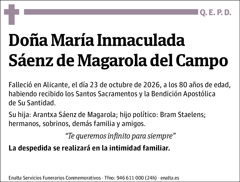 María Inmaculada Sáenz de Magarola del Campo