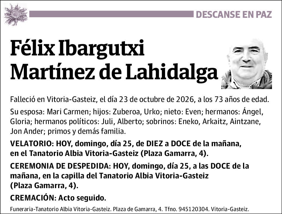 Félix Ibargutxi Martínez de Lahidalga