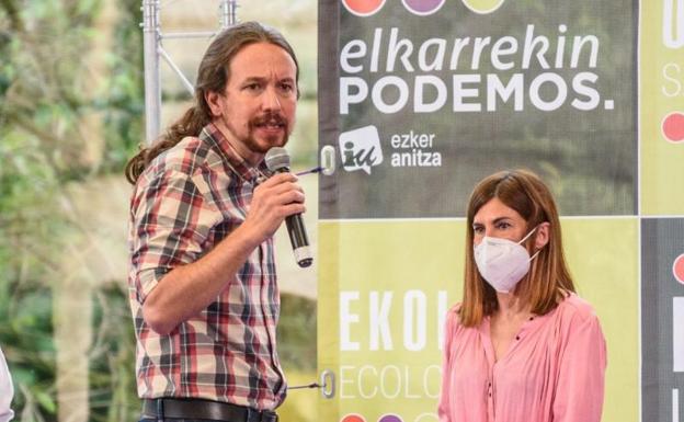 Iglesias ha participado en un acto electoral de Elkarrekin Podemos en el palacio Euskalduna de Bilbao. /EFE