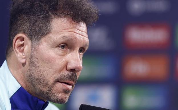 El Cholo Simeone, during his appearance this Tuesday. 