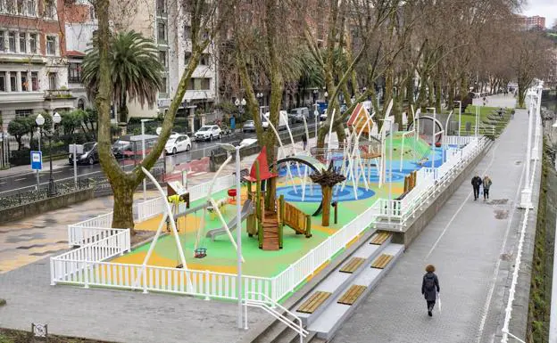 Image of the remodeling of the Campo Volantín playground. 